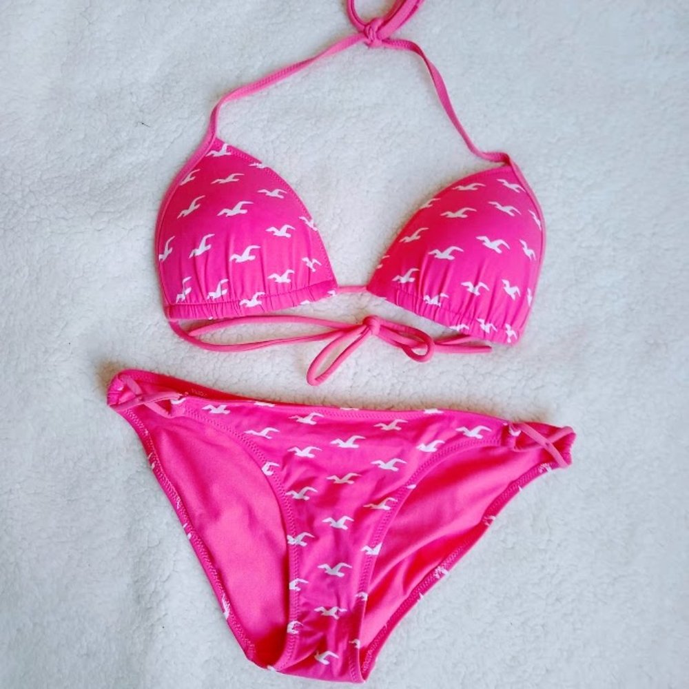 Hollister Pink Bikini Set (Size S)